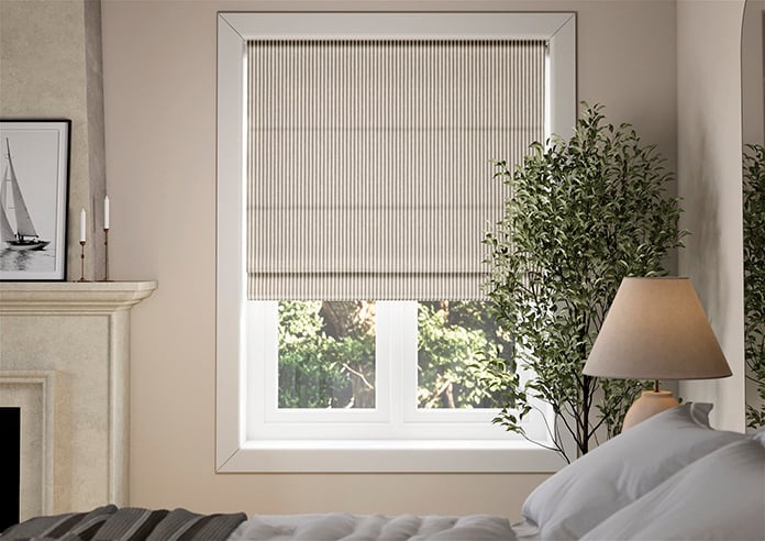 Ravelle Stripe, Clouded Grey - Twist&Fit Roman Blind - Image 3